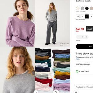 Uniqlo Blue Cashmere Sweater